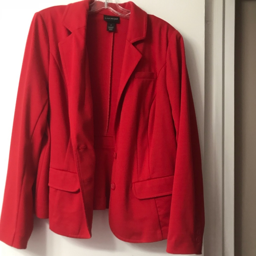 Tomato red knit blazer